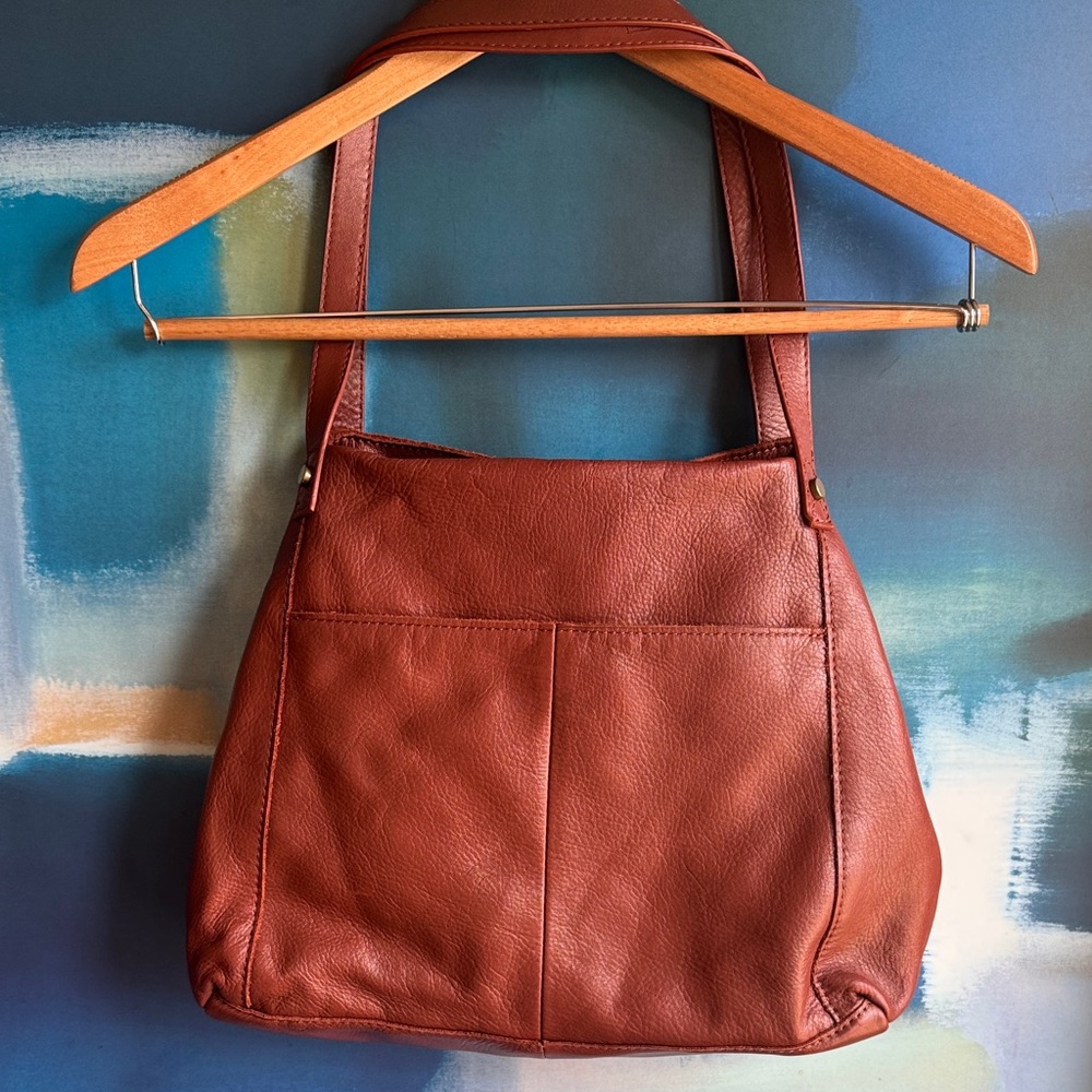 American Leather Liberty Shopper Tan Shoulder Bag - Picture 6 of 16
